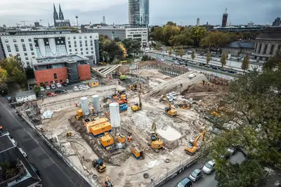 Bauer Spezialtiefbau realisiert am Kölner Ottoplatz eine komplexe 8 m tiefe Baugrube für das neue LVR-Haus.